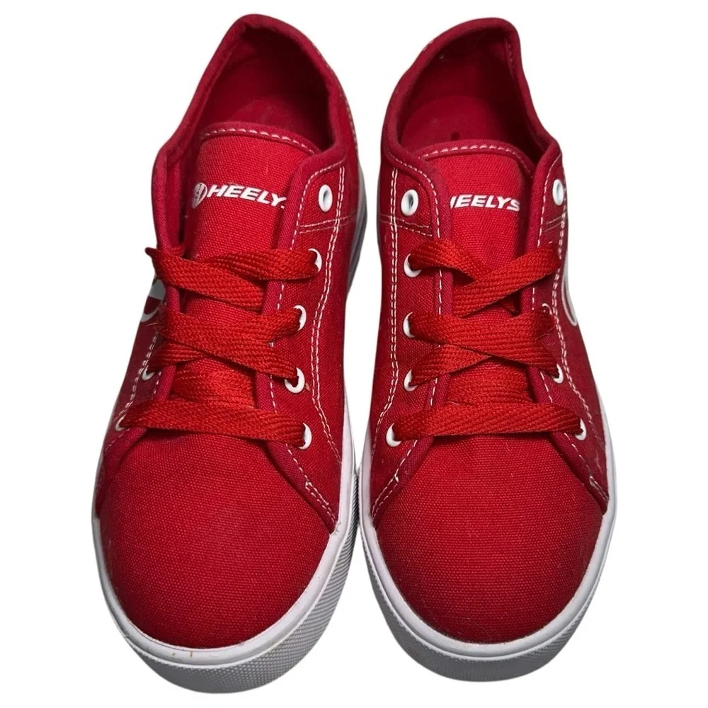 Heelys Youth Sz 6 Red Pro 20 Canvas Lace Up Wheeled Roller Skate Shoes HES10456